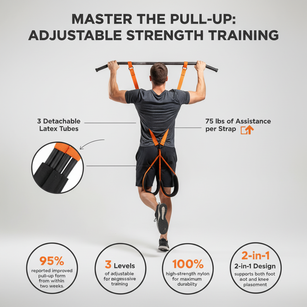 HPYGN Two Foots Pull Up Assistance Bands, Heavy Duty Resistance Band for Pull Up Bar, Adjustable Weight/Size with Fabric Feet/Knee Rest, Bands for Pull Up Assist for Strength Training, Pull Up