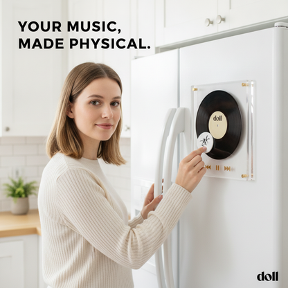 doll — Máy Phát Nhạc Kỹ Thuật Số NFC Dạng Nam Châm | Đĩa Than Acrylic Gắn Tủ Lạnh (Kèm 9 Chip NFC)