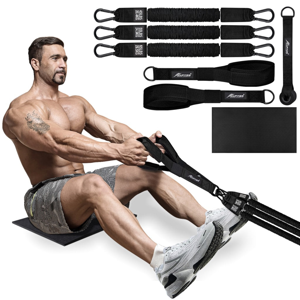 HPYGN Two Foots Pull Up Assistance Bands, Heavy Duty Resistance Band for Pull Up Bar, Adjustable Weight/Size with Fabric Feet/Knee Rest, Bands for Pull Up Assist for Strength Training, Pull Up