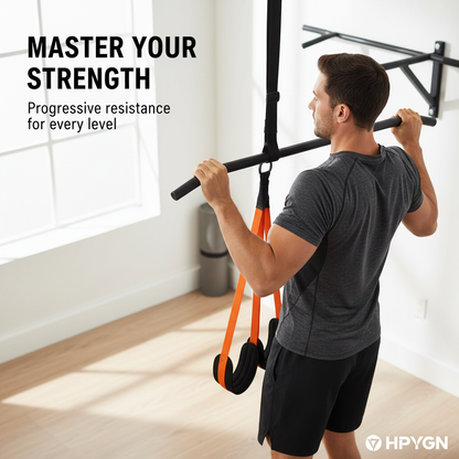 HPYGN Two Foots Pull Up Assistance Bands, Heavy Duty Resistance Band for Pull Up Bar, Adjustable Weight/Size with Fabric Feet/Knee Rest, Bands for Pull Up Assist for Strength Training, Pull Up